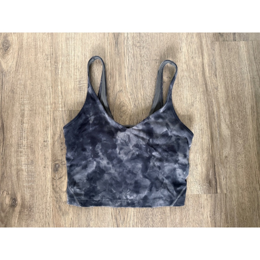 Lululemon Align Tank Top Diamond Dye Graphite Gray Athletic Size 6 V-Neck